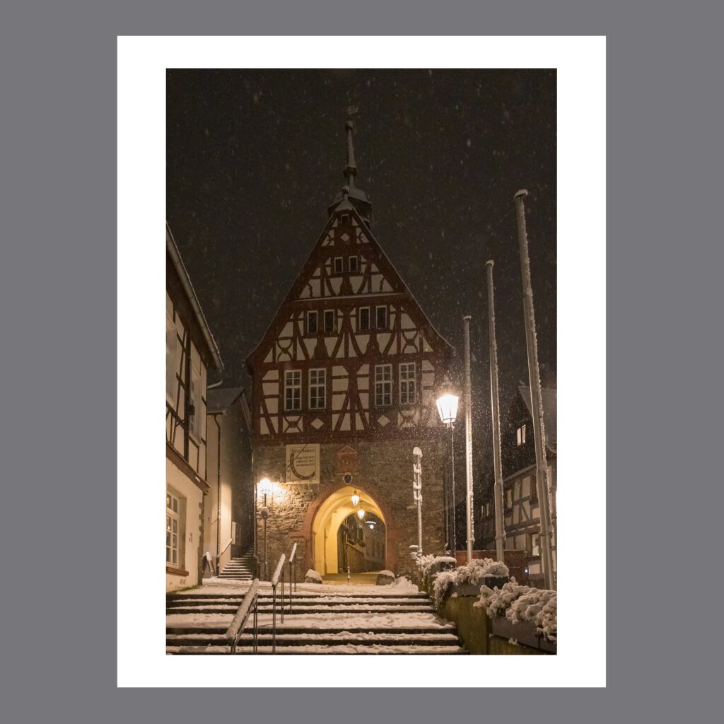 Altes Rathaus im Schnee, Berthold Schinke