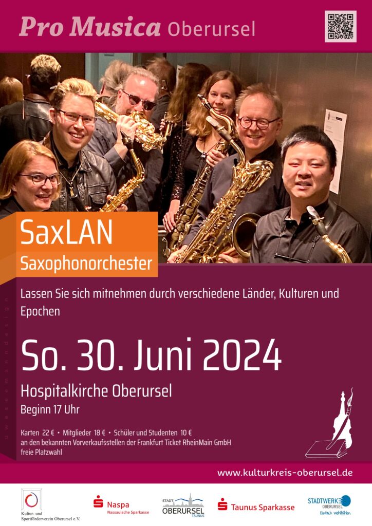 Plakat SaxLAN Saxophonorchester 20240630