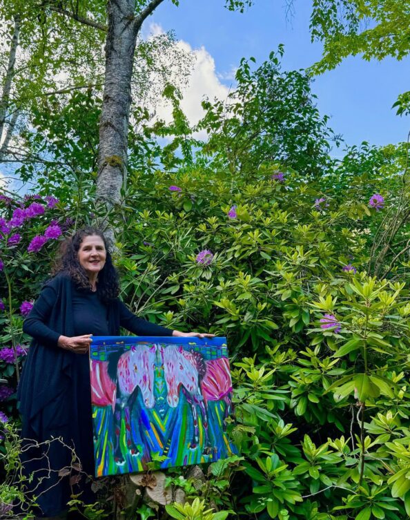 Ingrid Schiller in ihrem Garten