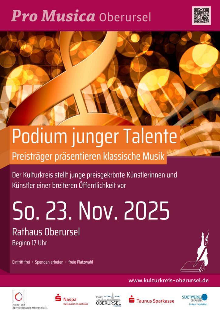 Plakat Podium junger Talente am 23.11.2025 in Oberursel