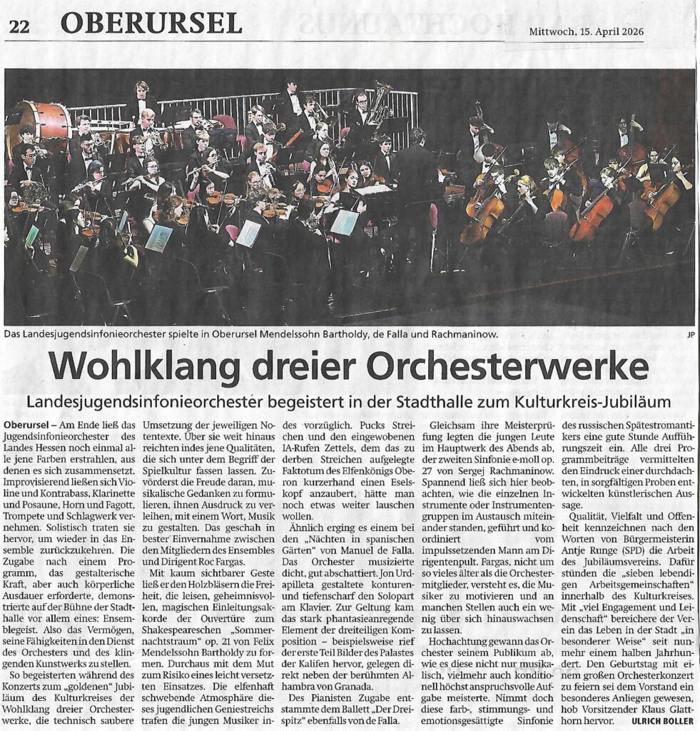 LJSO-Hessen in der Taunus Zeitung, 15.04.2026, Seite 22
