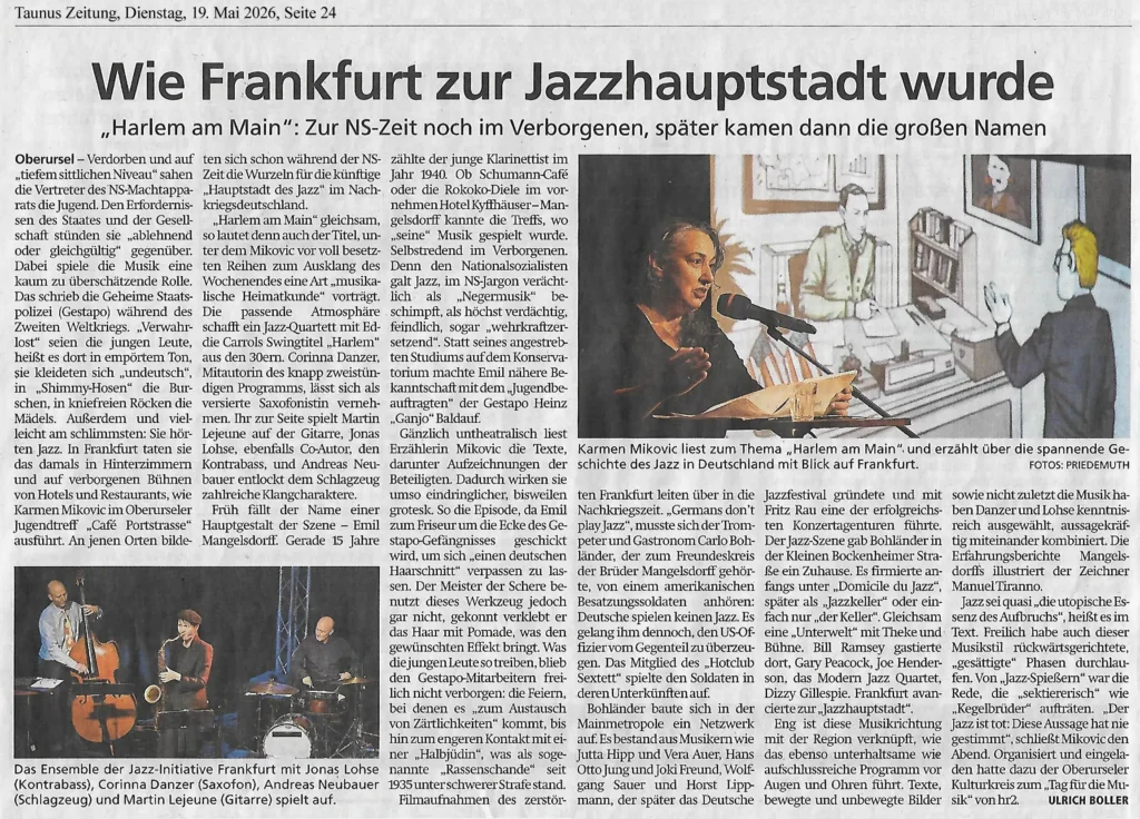 Taunus Zeitung, 19.05.2026, Seite 24 "Wie Frankfurt zur Jazzhauptstadt wurde"